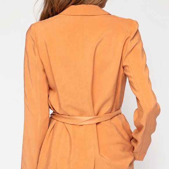 FORTE FORTE Cupro Twill Deconstructed Blazer in Apricot - Picture 5 of 6